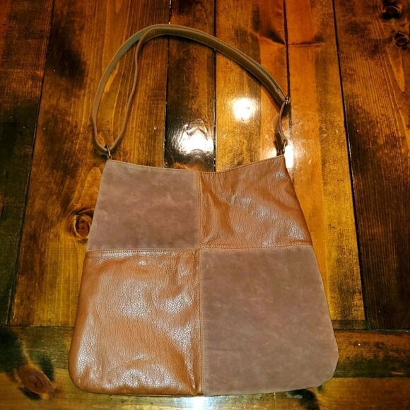 T-Shirt & Denim Large Brown Crossbody EUC - Picture 1 of 9